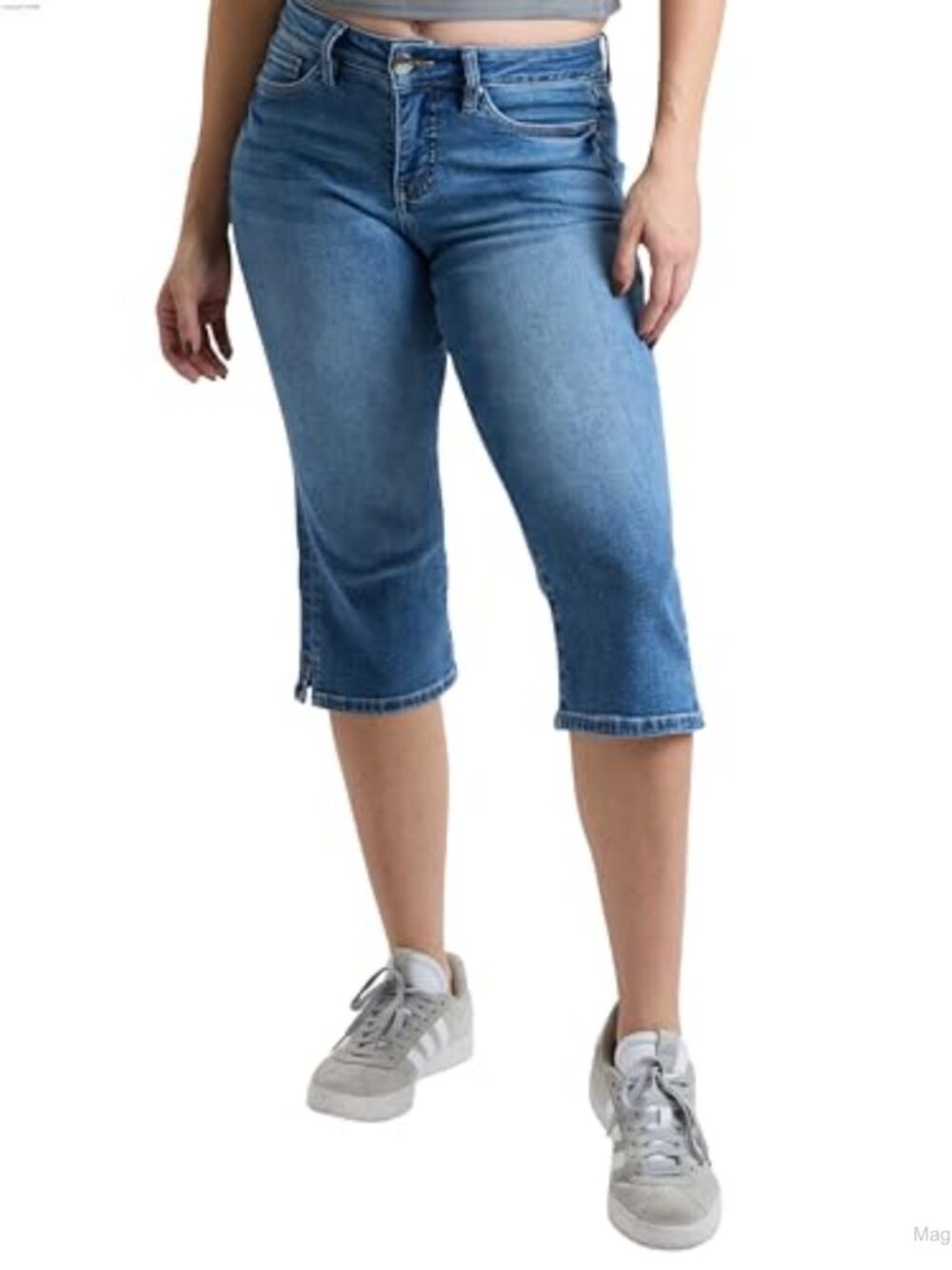 High Rise Premium Stretch Essential Capri 5-Pocket Cropped Slim Fit Casual